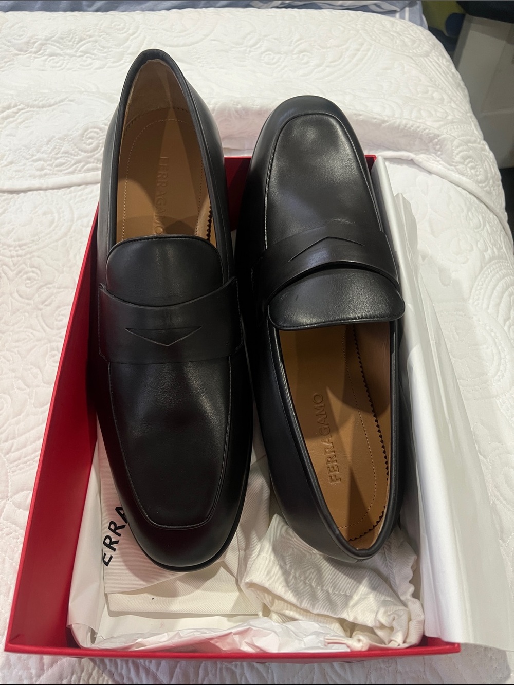 Salvatore Ferragamo Black Leather Penny Loafers - Classic Slip-On